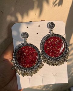 Resin Real Rose Earrings