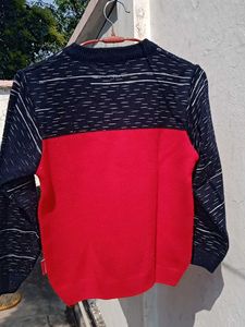 Red &amp; Blue Sweater..🧤🧦🧣
