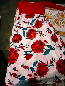 Red &amp; Floral Maxi Dress