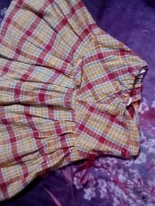 Plaid Ethnic Skirt