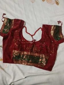 Maroon Embroidered Saree Blouse