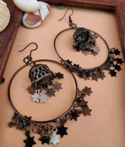Star Charm Jhumka Earrings