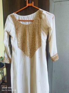 Hand Work Kurta With Plazzo &amp; Dupatta