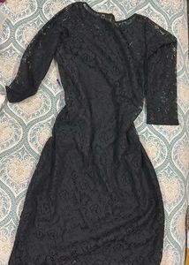 Black Lace Midi Dress
