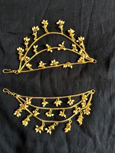Three Layered Pearl Maati For Earrings