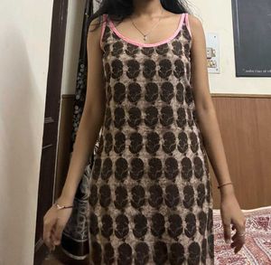 Brown Coloured Printed Kurti