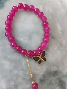 classy dark pink Beaded Bracelet