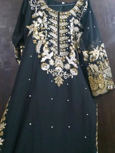 Black Emroided Sequence Work Woman Kurta Set