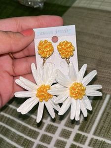 Pair Of 3 White Earrings