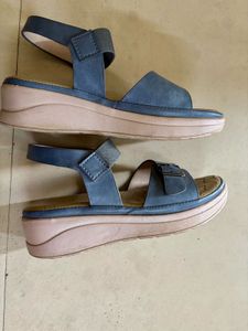 Blue Wedge Sandals