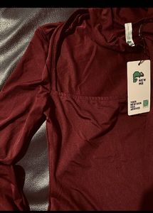 Newme Burgundy Choker Mini Dress