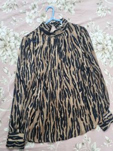 Animal Print Long Sleeve Top