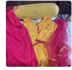 Yellow &amp; Pink Sharara Set
