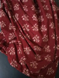 Maroon Printed Kurti Set