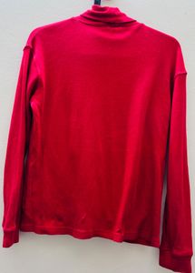 Red Turtleneck Top