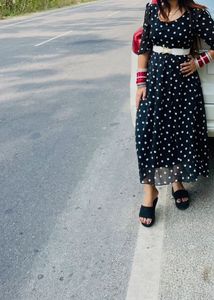 Black White Dotted Dress