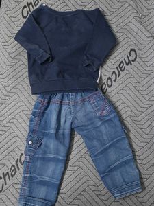 Denim Jeans and Sweatshirt