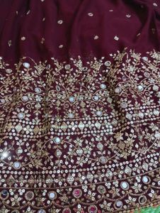 💥 🆕️ Semi-Stitched Maroon Lehenga