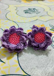 Crochet Flower Hair Ties