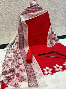 Elegant Beige Embroidered Suit Piece