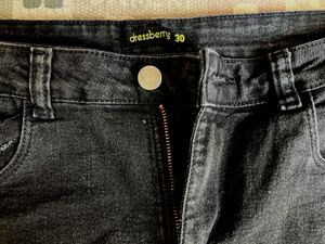 Black Frayed Denim Shorts