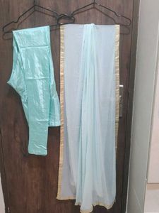 Aqua Embroidered Salwar Kameez Suit