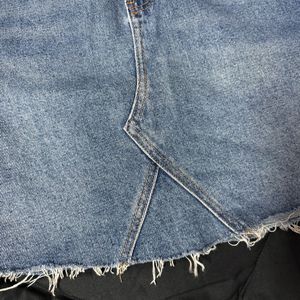 Blue denim skirt