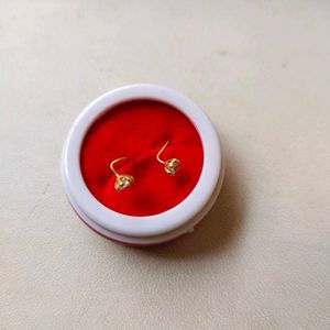 18K Pure Gold White Dimond Nose Pin 1 Pair