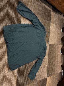 Peacock Blue Three-Quarter Sleeve Blouse