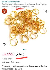 100 Pcs Golden Open Jumprings