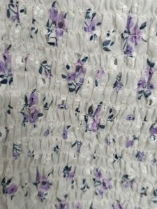 Purple Floral Crop Top With Bow Lace