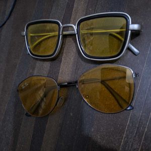 Yellow-Tinted Glasses Combo – Vintage Square &amp; Avi