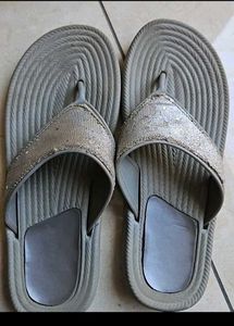 Sparkly Silver Flip Flops