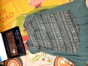 Patterned black top cum kurti