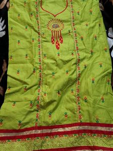 Unstiched Fabric Cotton Suit With Dupatta