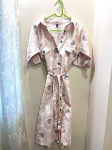 Patterned Shirt Dress