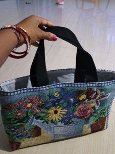 Vintage Floral Tapestry Tote Bag