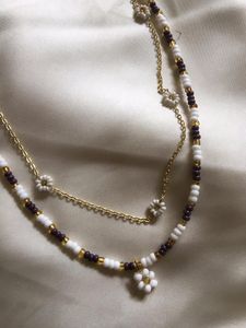 Combo Of Two Beaded Necklace 💜🌼