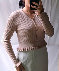 Ruffled Cardigan