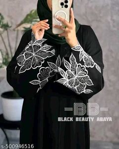 Cutwork Embroidery With Combination Colour Abaya
