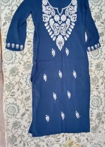 Chikankari Work Cotton Kurti With Palazzo