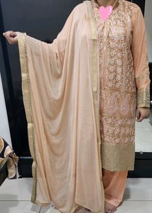 4 PIECE MIRROR WORK KURTA AND BOTTOM WITH JACKET