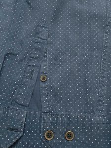 HITPLAY Blue Polka Dot Button-Down Shirt
