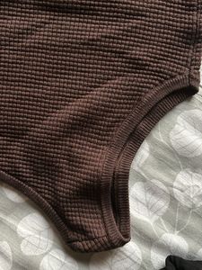 Brown Sleeveless Knit Tank Top