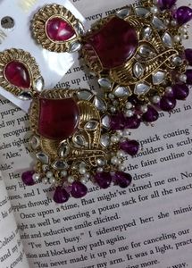 elegant purple earrings In Sale