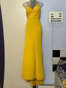 Pintrest Yellow Tail Gown For Wedding Shoots