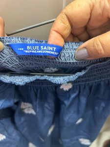 Denim Floral Off-Shoulder Dress