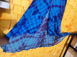 Blue Tie-Dye Embroidered Tunic