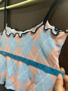 Korean Cami Top Blue Pink