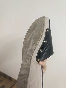 Black Wedge Sandals